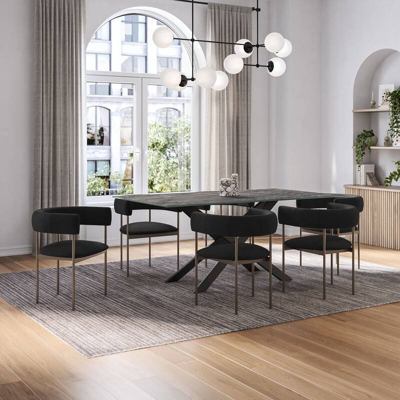 Amisco Julius Upholstered Dining Chair with arms and Metal Legs