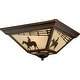 preview thumbnail 1 of 9, Vaxcel Lighting Trail 3 Light Flush Mount Outdoor Ceiling Fixture with Burnished Bronze
