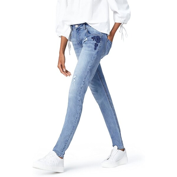 stretch embroidered jeans