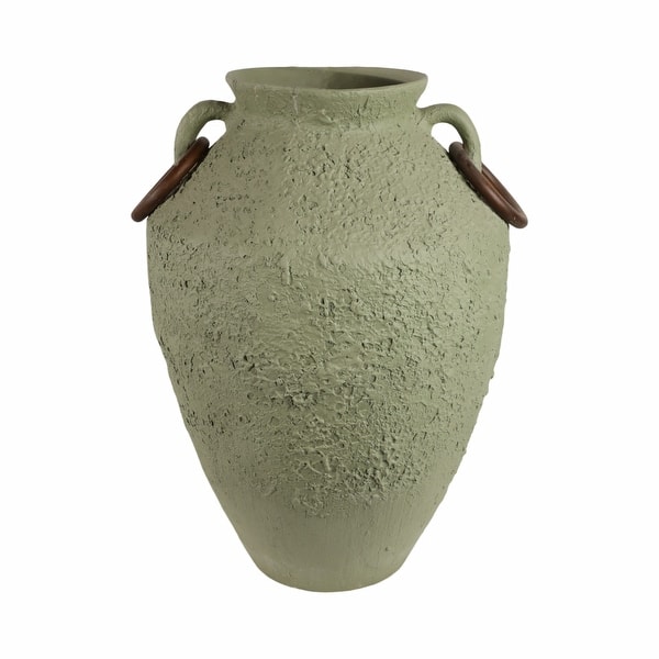 slide 2 of 9, Sagebrook Home 28" Ethan Green Omix Floor Vase, Amphora, Abstract 19" x 19" x 28" - Green
