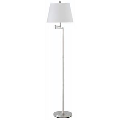 60" Swing Arm Floor Lamp with Square Shade Adjustable Metal Base - 14" x 14" x 60"