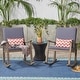 preview thumbnail 2 of 15, Candel Outdoor Acacia Wood Rocking Chair (Set of 2) by Christopher Knight Home Grey Finish + Dark Grey Cushion