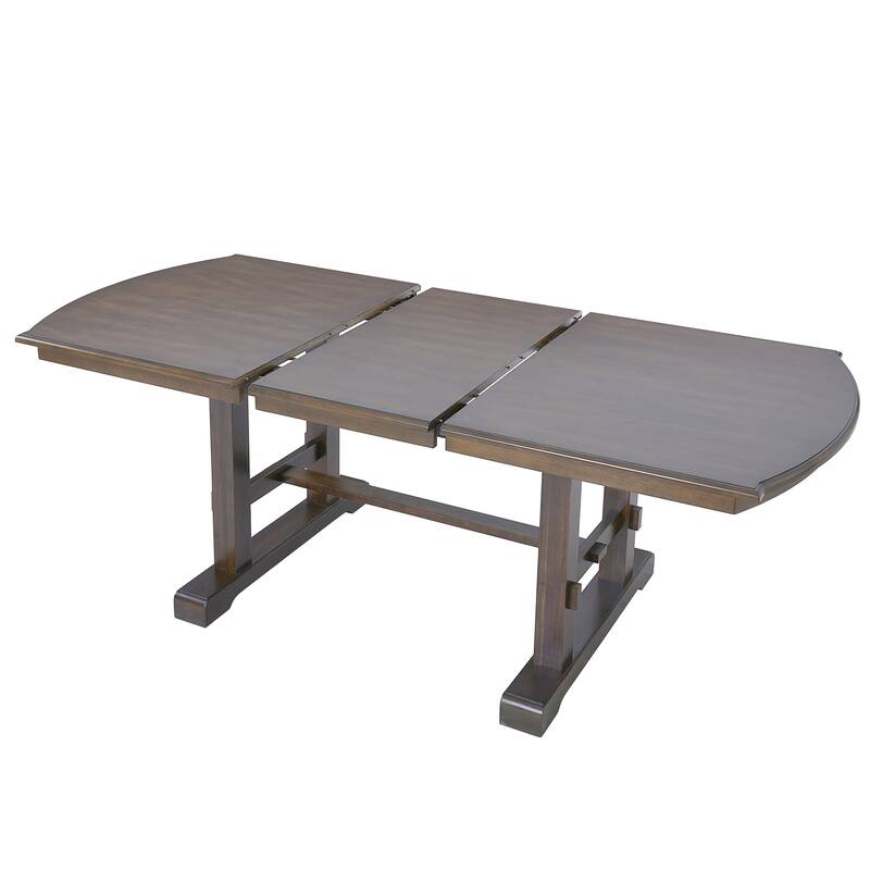 Classic 6-Piece Extendable Dining Table Set Includes 4 Dining Chairs and Bench for Family Gatherings