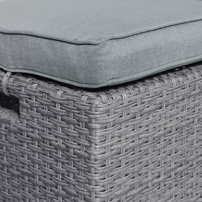 Roomfitters 6-Piece Outdoor Rattan Wicker Patio Garden Set with Sofa, Chair, Stools and Table