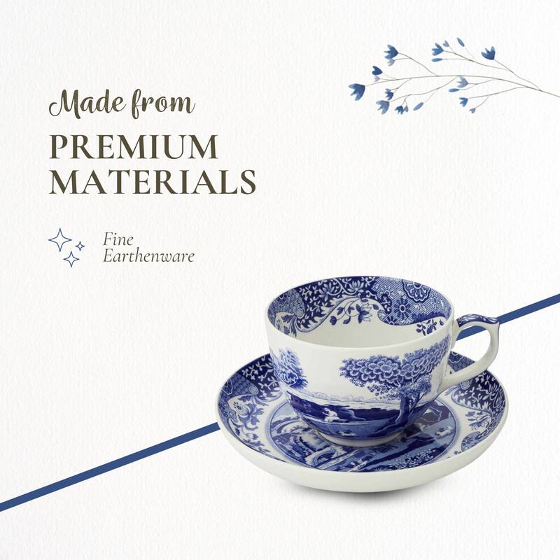 Spode Blue Italian Jumbo Cup and Saucer Set