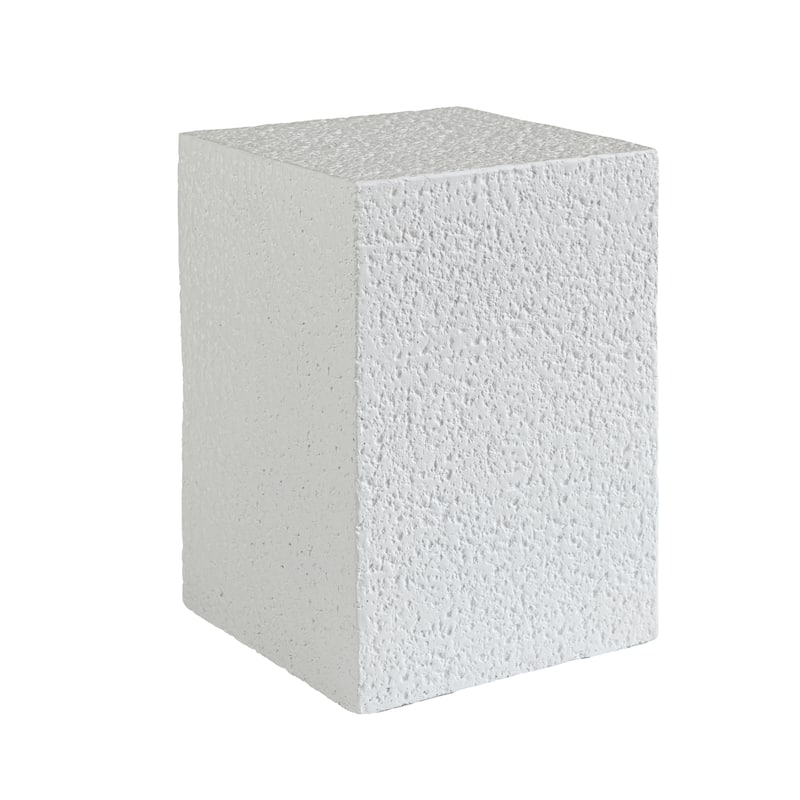Grover Outdoor Faux Stone Pedestal Side Table