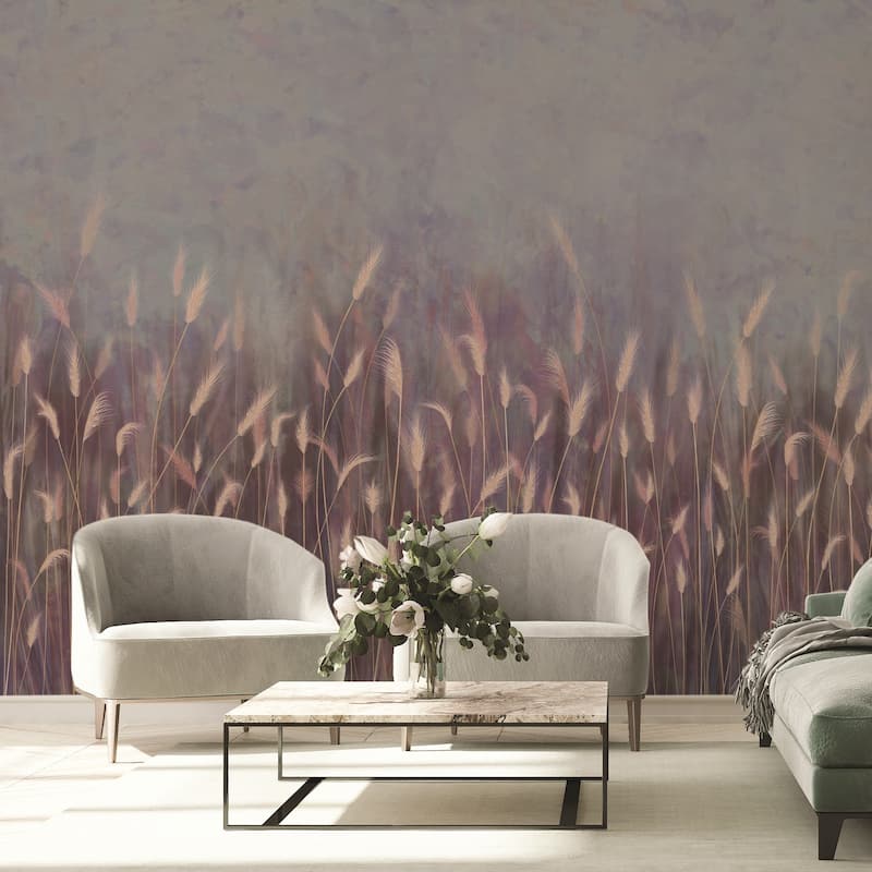 Serene Reed Grass Wallpaper Mural Soft Neutral Tones