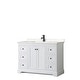 preview thumbnail 37 of 58, Avery 48 Inch Single Vanity, Cultured Marble Top White, Black Trim, Carrara Cultured Marble Top