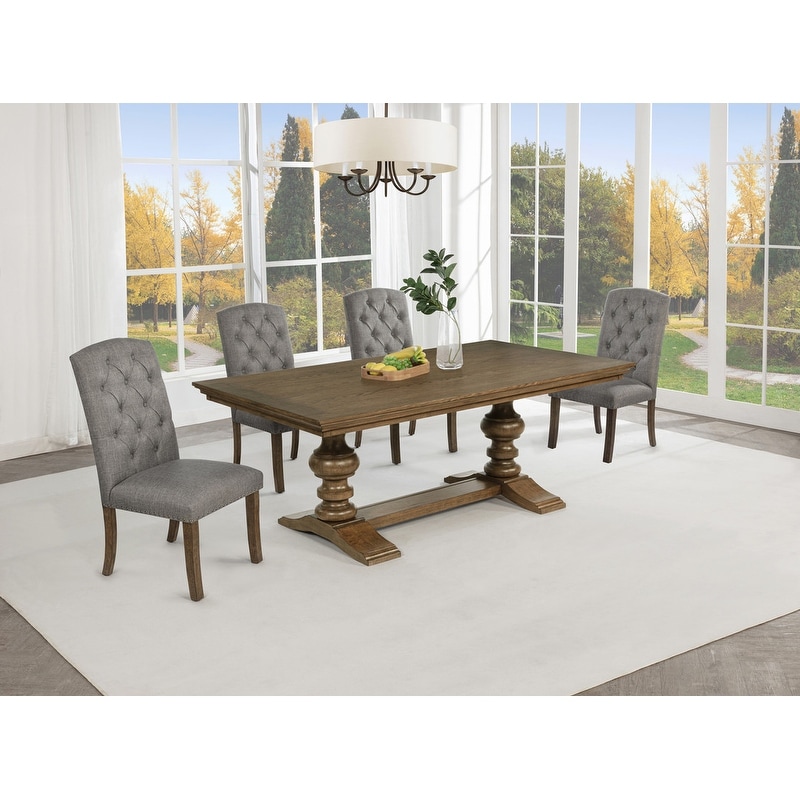 Best Quality Furniture Dining Set Gray Fabric