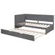preview thumbnail 11 of 13, Twin Platform Daybed with Trundle, Wood Daybed Grey