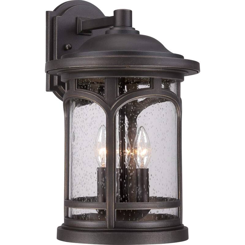 Roseto Clinton 3 Light 17-3/4" Tall Outdoor Wall Sconce with a Glass