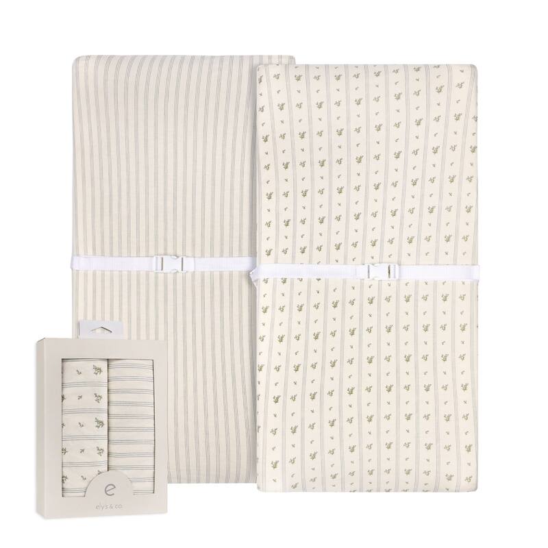 Ely's & Co. Baby Fitted Changing Pad Cover - Cradle Sheet Set - 2 Pack - 32" x 16"