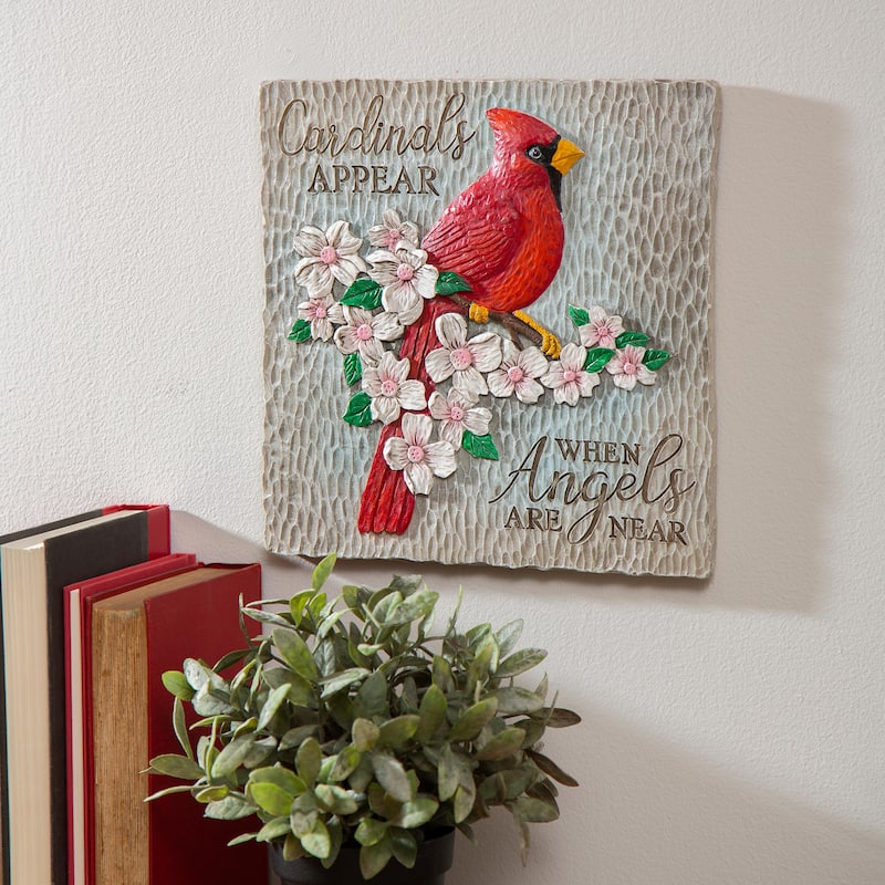 10.5" Garden Stone, Cardinals Appear when Angels are Near