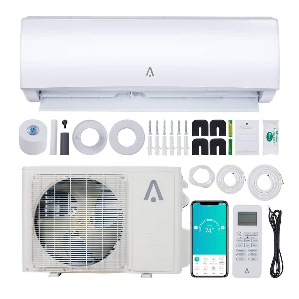 19 SEER2 12000 BTU Mini Split Wall-Mounted Air Conditioner with Heating, Rooms up to 750 Sq.Ft. - N/A