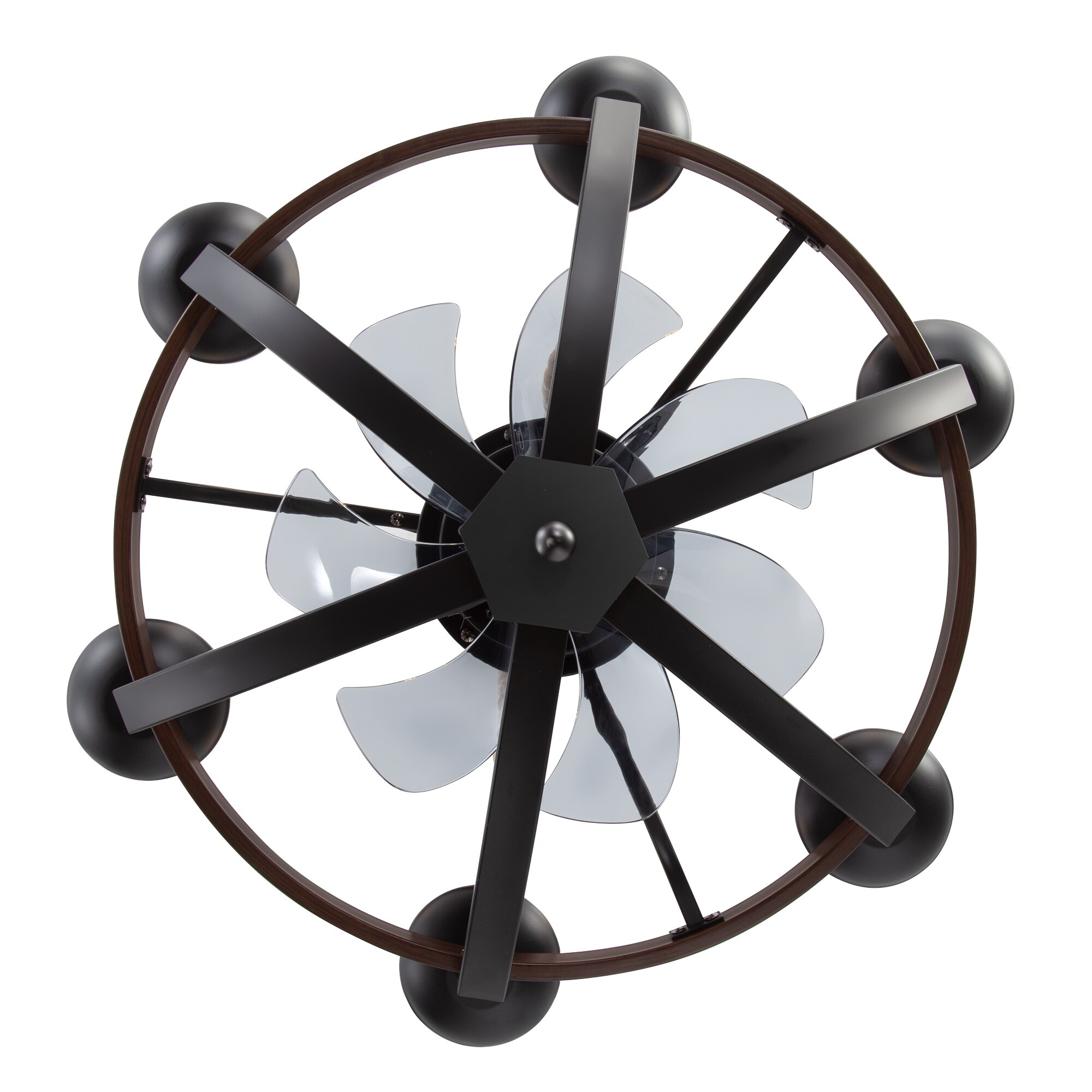 22-Inch Distressed White 7-Blade Crystal Chandelier Ceiling Fan