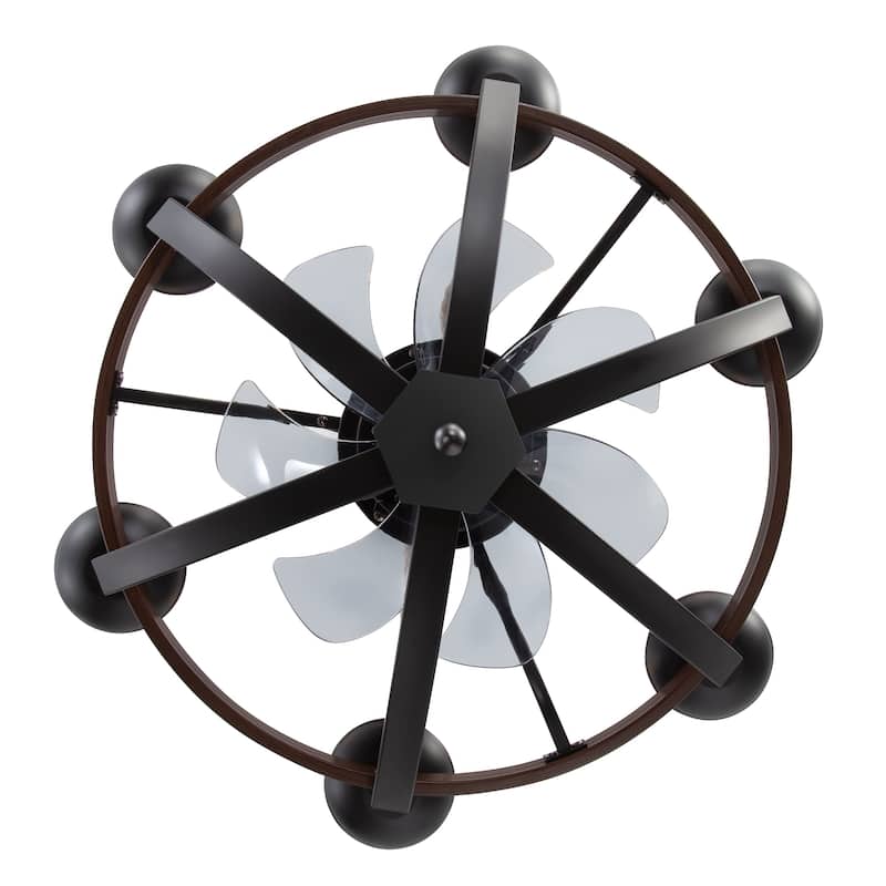 22-Inch Farmhouse 7-Blade Beaded Chandelier Ceiling Fan with Light and Remote