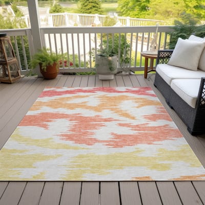 Machine Washable Indoor/ Outdoor Chantille Modern Boho Rug