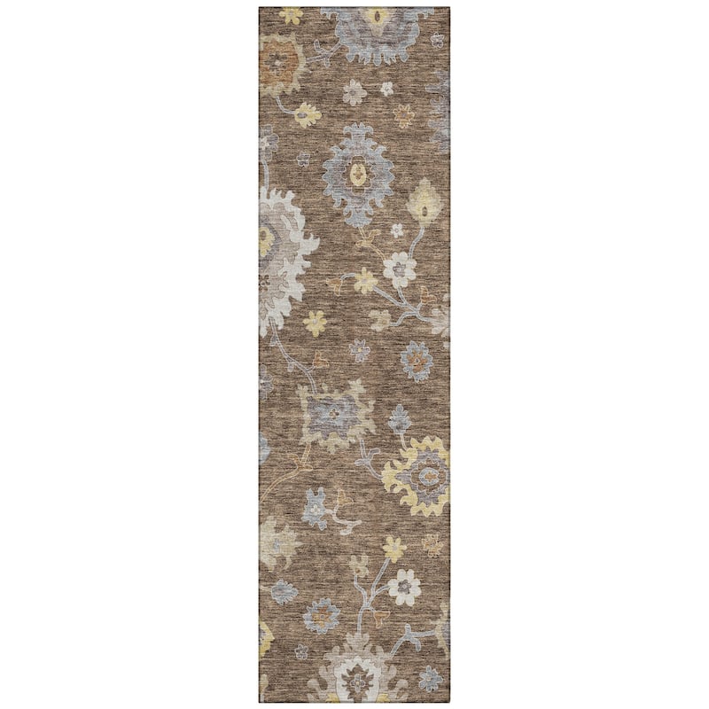 Machine Washable Indoor/ Outdoor Chantille Traditonal Kashan Rug