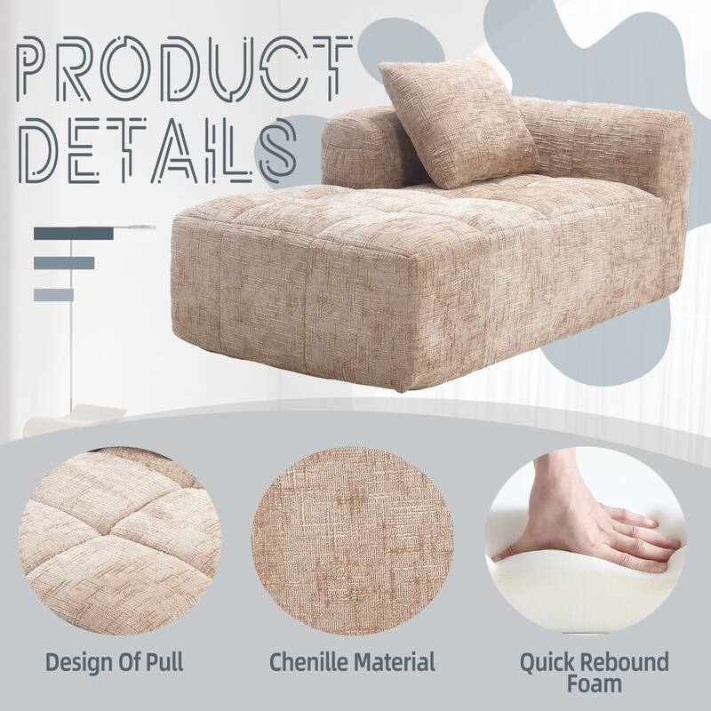 Chenille Loveseat Sofa, Minimalist Modular Sleeper for Living Room