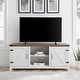 preview thumbnail 31 of 98, Middlebrook Firebranch 58-inch Barn Door TV Stand Brushed White / Rustic Oak Top