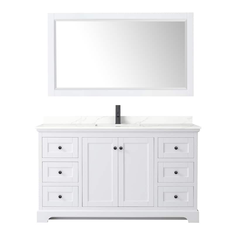 Avery 60-inch Single Vanity, Quartz Top, 58-inch Mirror