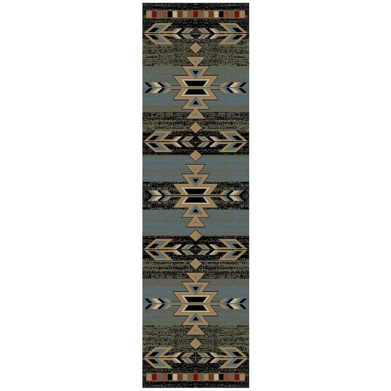 The Curated Nomad Cabrillos Southwest Area Rug - 2'3" x 7'7" Runner - Black