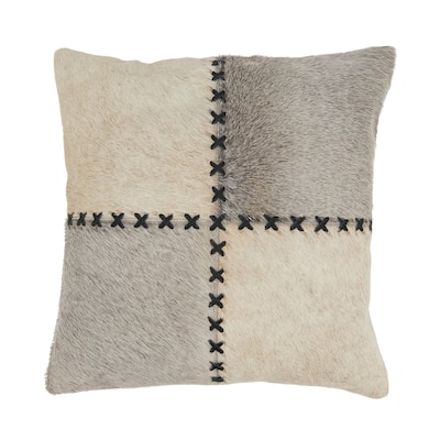Handcrafted Chic Hair on Leather Throw Pillow