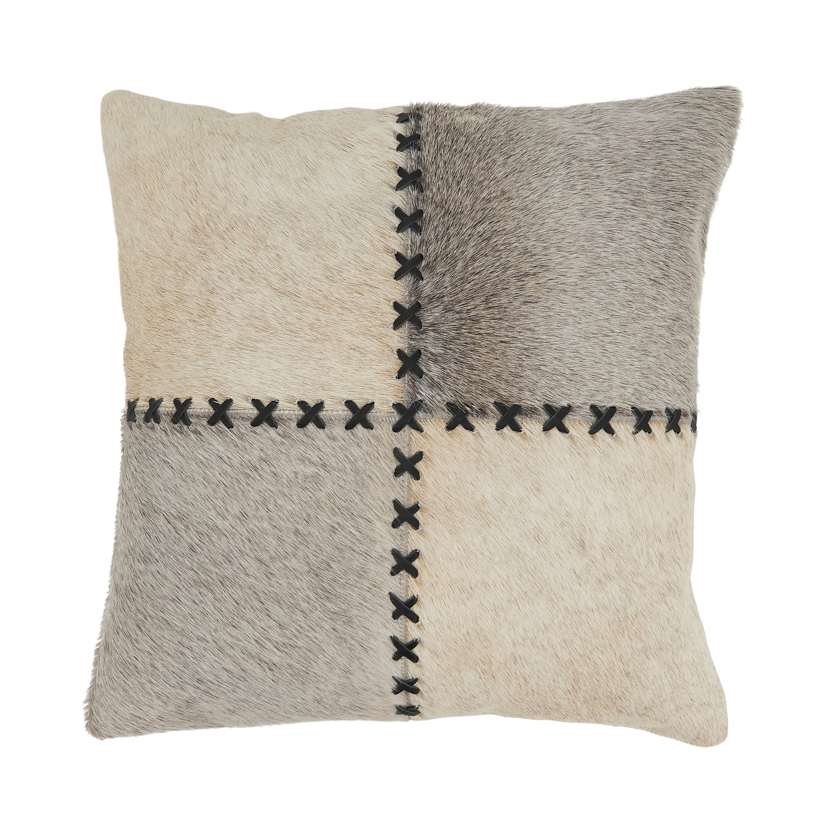 Handcrafted Chic Hair on Leather Throw Pillow