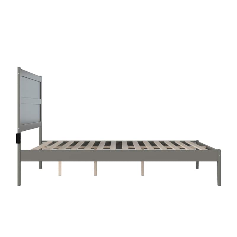 Rustic Ranch Grey Bed - Modern Platform Bed Frame - Solid Wood Bed - Bedroom Furniture