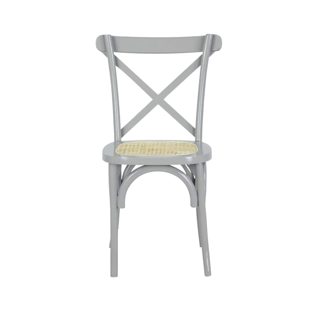 Colmar Classic Traditional X-Back Wood Rattan Dining Chair, Natural (Set of 2) by JONATHAN Y