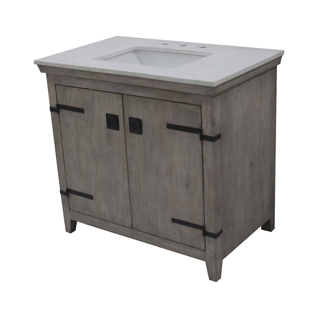 36" White Pigment Barn door Vanity