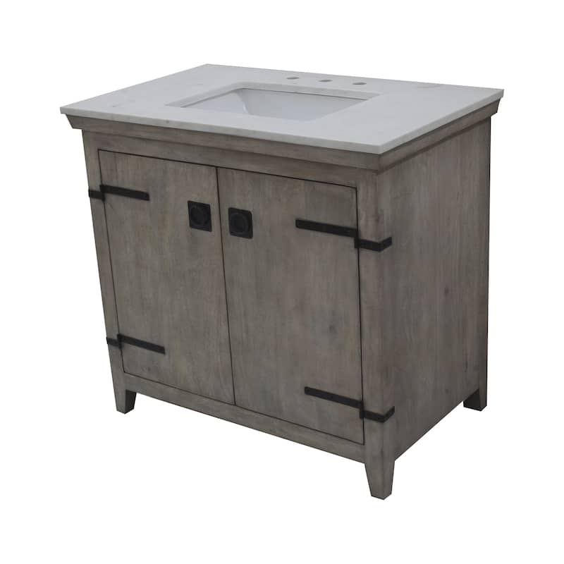 36" White Pigment Barn door Vanity