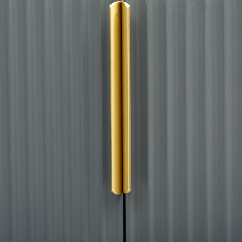 4-door Sideboard Gold Metal Handle Buffet Cabinet