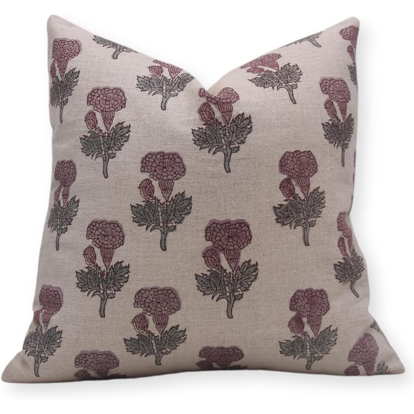 Fabdivine Soft Pure Linen Handmade Sustainable Bed or Dining Room Pillow Cover, Manmohan
