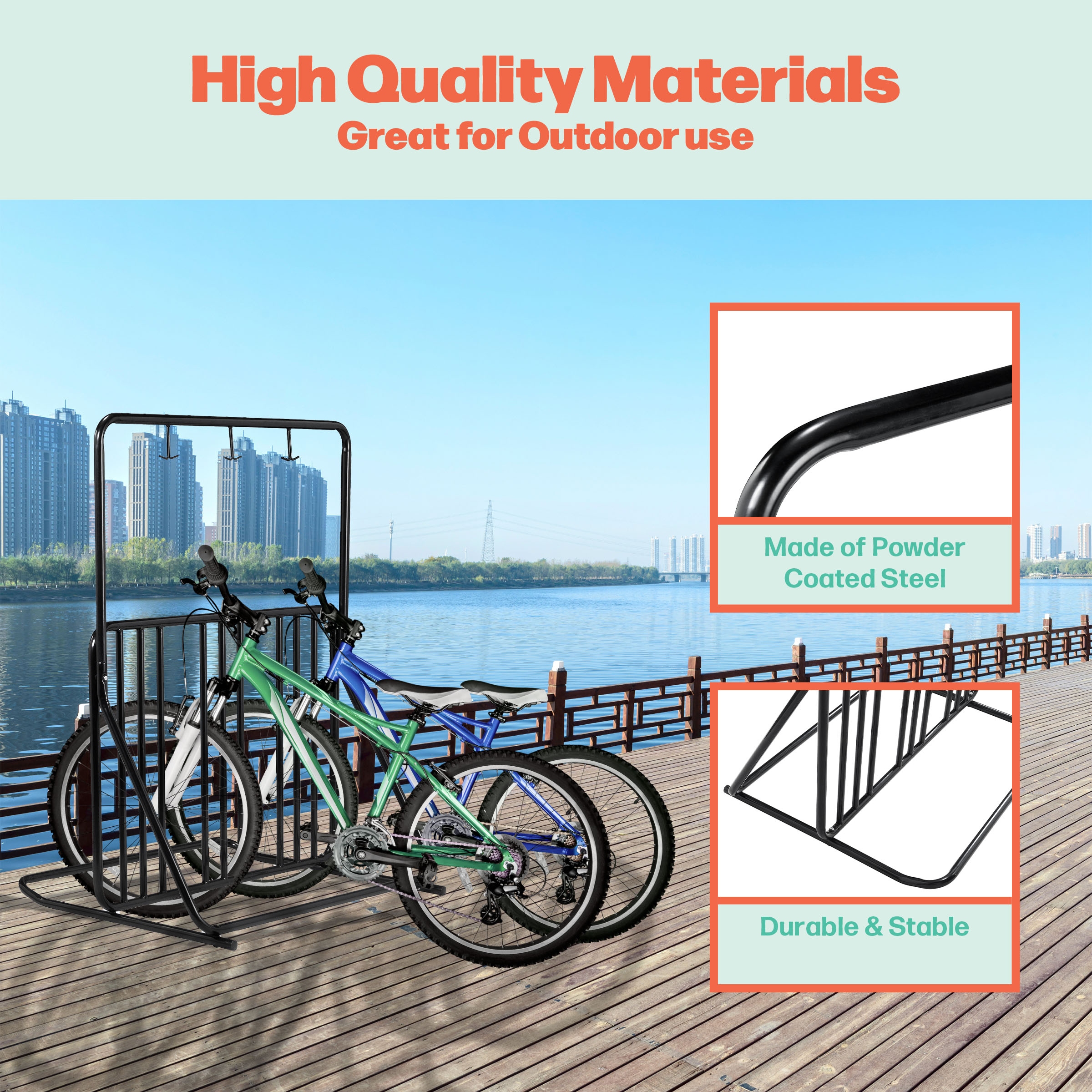Bike Rack 2 Sided Bicycle Stand for 6 Mountain Road and Kids Bikes Indoor or Outdoor Parking Frame by RAD Cycle Black On Sale Bed Bath Beyond 23559362