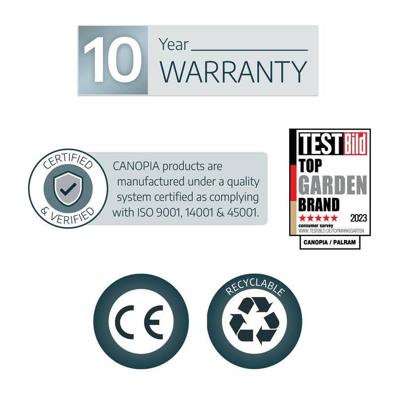 Palermo 10 ft. x 10 ft. Gray/Bronze Outdoor Gazebo