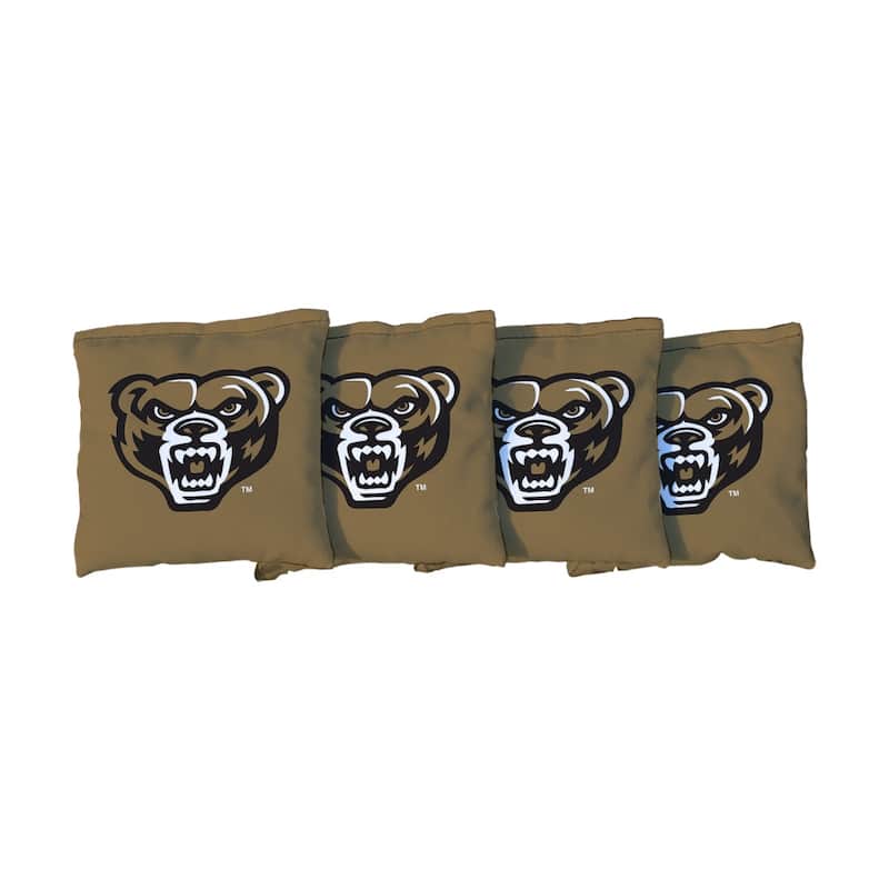 Oakland University Golden Grizzlies Brown Cornhole Bags - All-Weather Resin Filled