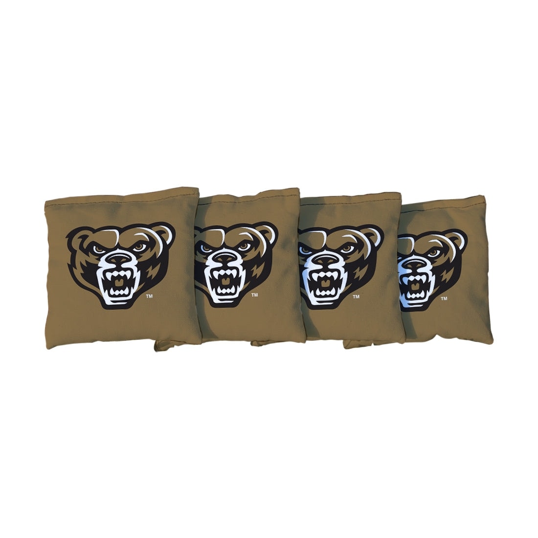 Oakland University Golden Grizzlies Brown Cornhole Bags