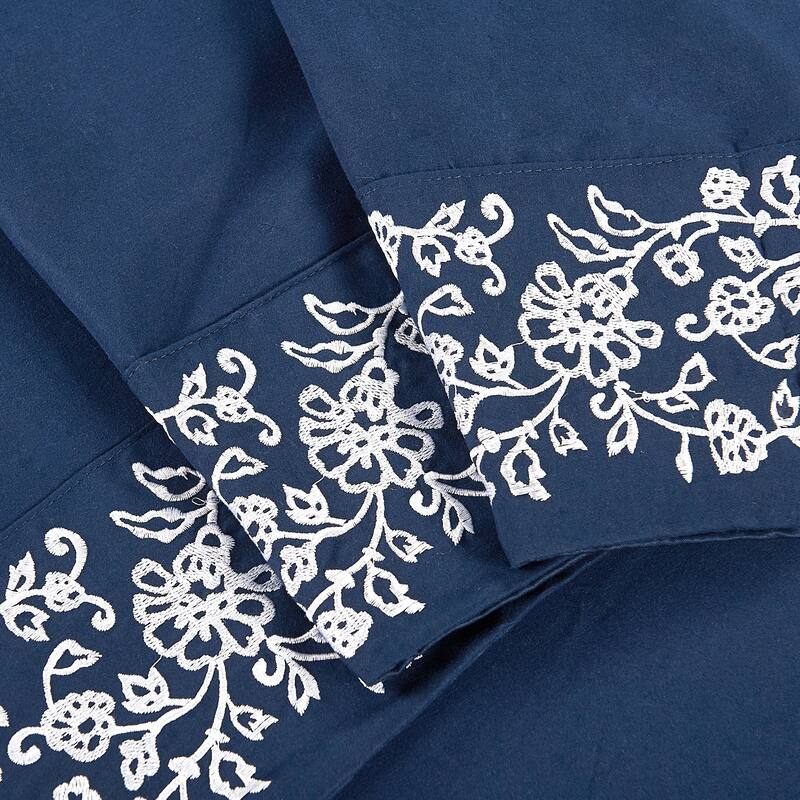 Serenta 4-piece Luxury Embroidered Bed Sheet Set