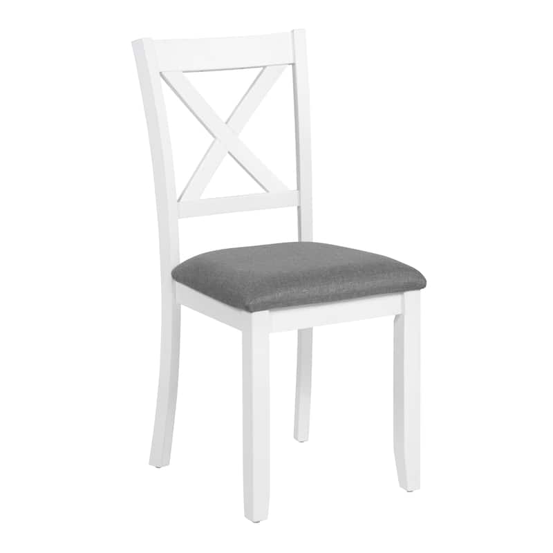 GDFStudio - Savoy Farmhouse Linen Upholstered Ergonomical Wooden Dining Chairs Set, Padded Seat & Non-slip Feet Pads, Set of 4