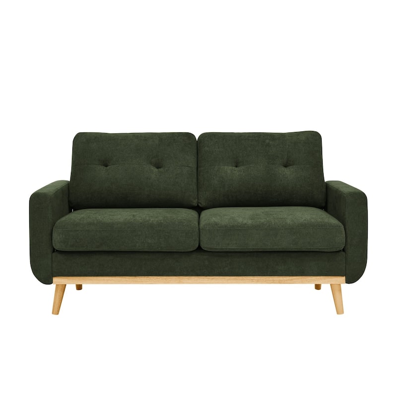 67.7" Modern Upholstered Tufted Sofa with Wood Legs