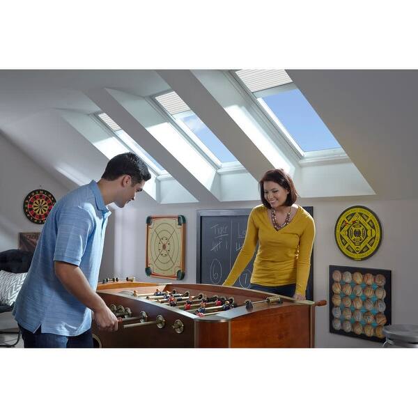 Shop Velux Fcm 3030 2005cs00 35 3 8 X 35 3 8 Tempered Fixed Non Vented Curb Mounted No Leak Skylight With Solar Powered Blinds Overstock 22056407