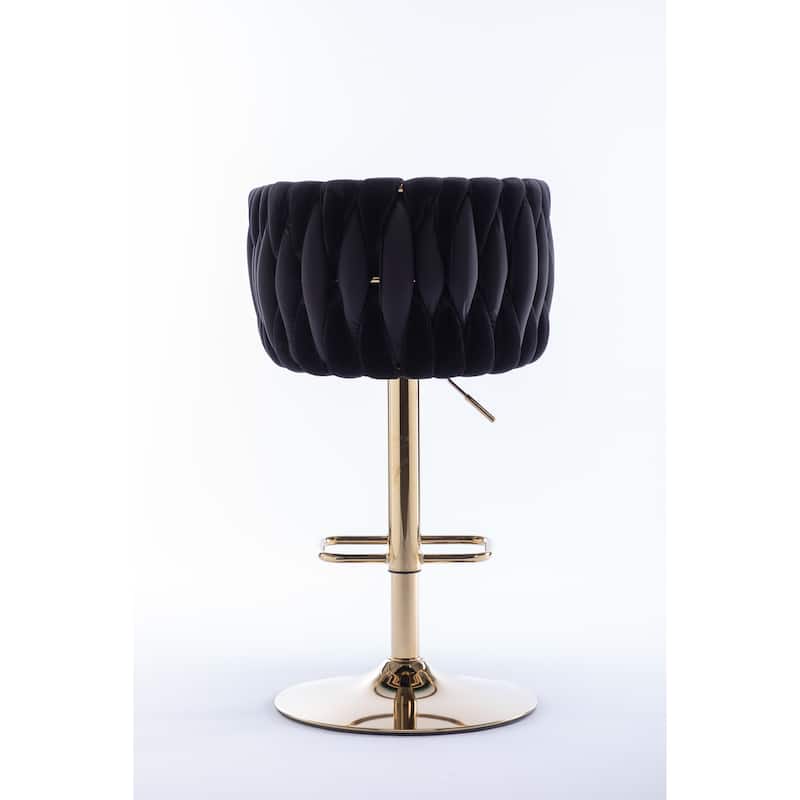 Counter Height Bar Stools Set of 2, Swivel Armless Chairs with Height Adjustable, Kitchen Island Chairs with Chrome Footrest