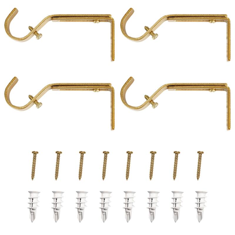 Lumi 1 in. Single Curtain Rod Bracket (4-Pack)