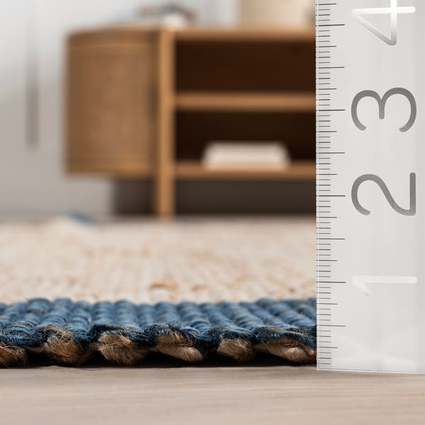 dimension image slide 1 of 3, Nuloom Bronwyn Farmhouse Bordered Jute Blend Area Rug