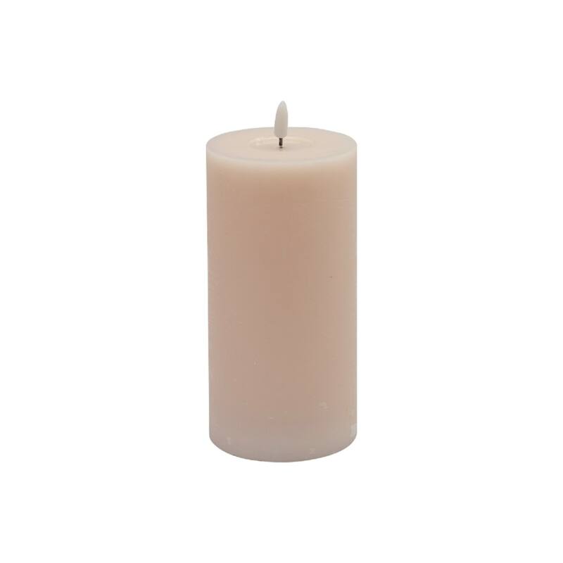 Battery Operated 3D Flame Large LED Pillar Candles - 8" - Pink