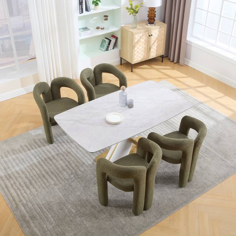 Velvet Fabric Upholstered Accent Chair Set of 2