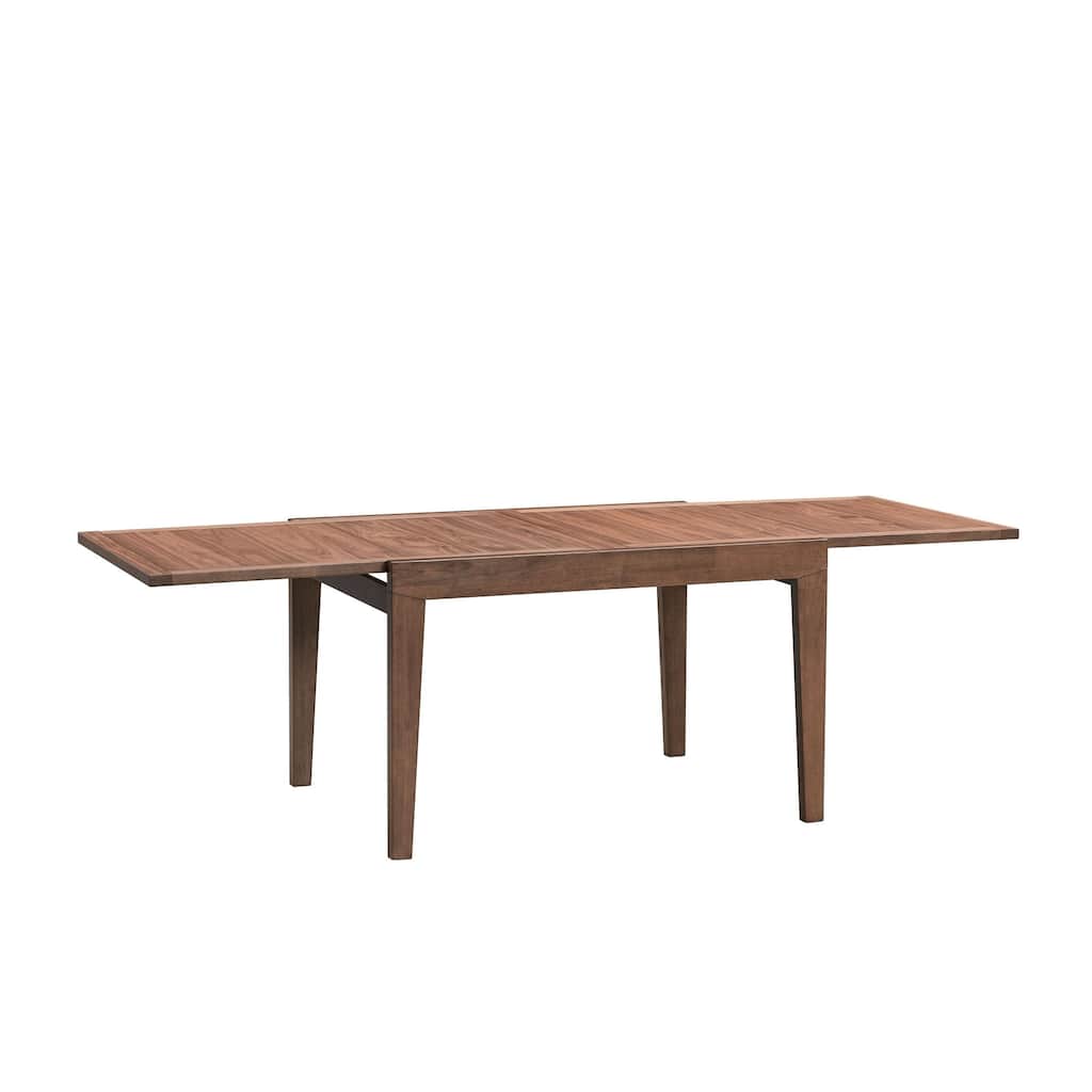 Roomfitters Mayah Walnut Dining Table, Expandable Rectangular Wood Table with 47-Inch Drop Leaf Extension