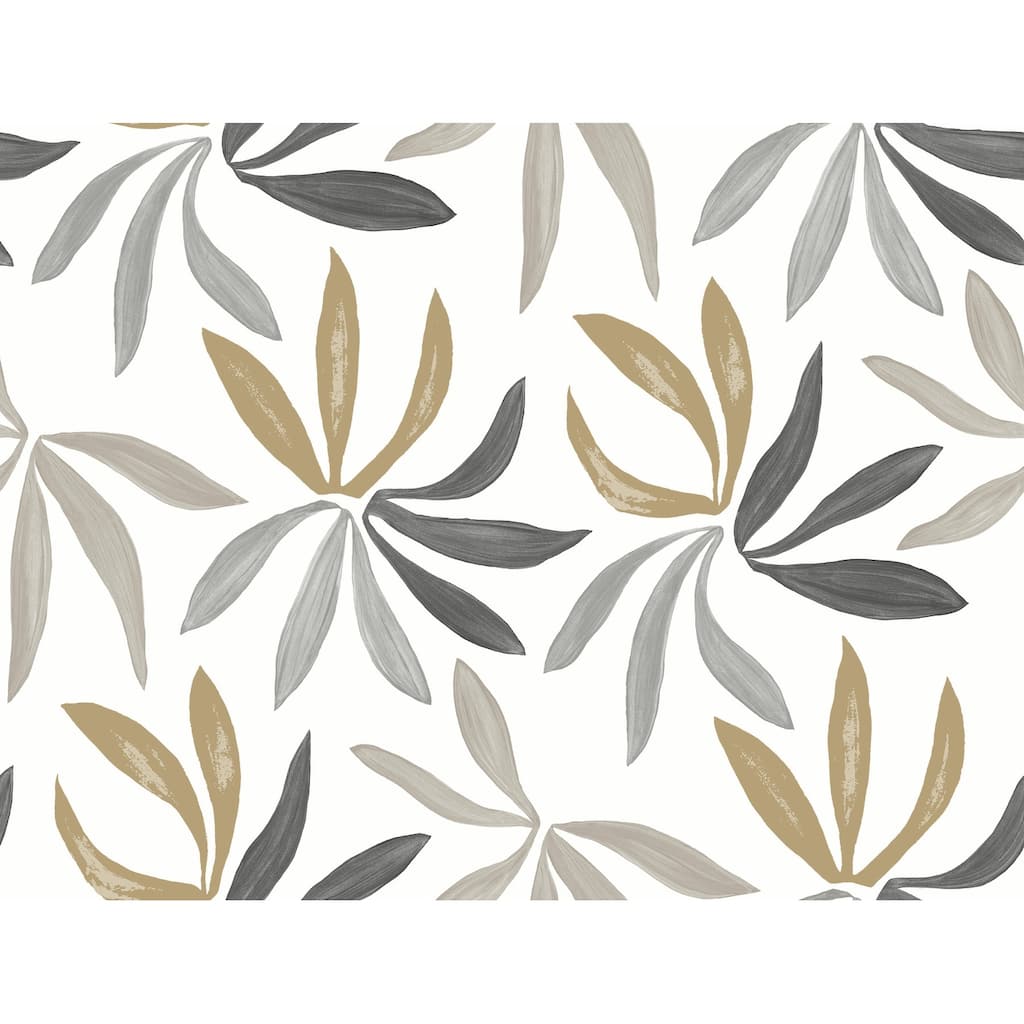 York Wallcoverings Little Garden Graphite and Gold Wallpaper