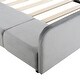 preview thumbnail 14 of 14, Full Velvet Mother & Child Upholstered Platform Bed, Gray